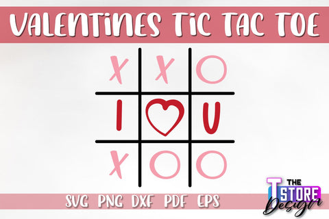 Valentines Tic Tac Toe SVG Bundle | Classic Game SVG Design | Game Print | SVG Files SVG The T Store Design 