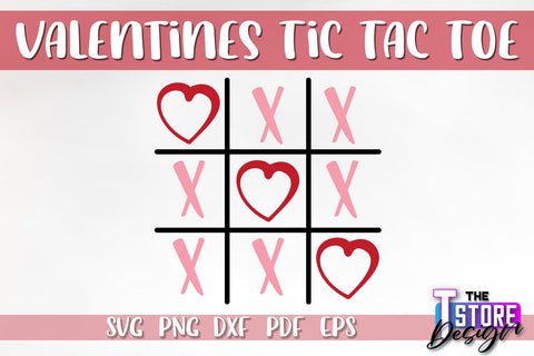 Valentines Tic Tac Toe SVG Bundle | Classic Game SVG Design | Game Print | SVG Files SVG The T Store Design 