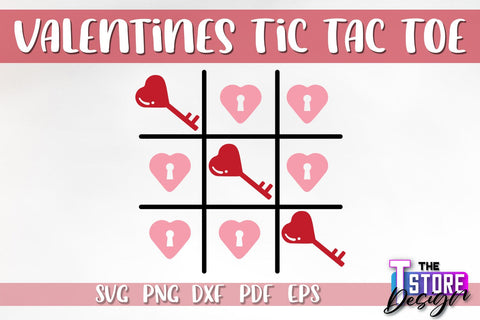 Valentines Tic Tac Toe SVG Bundle | Classic Game SVG Design | Game Print | SVG Files SVG The T Store Design 
