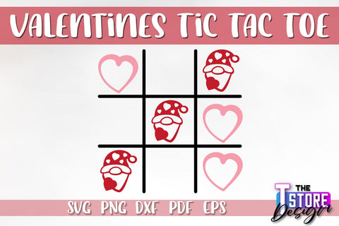 Valentines Tic Tac Toe SVG Bundle | Classic Game SVG Design | Game Print | SVG Files SVG The T Store Design 