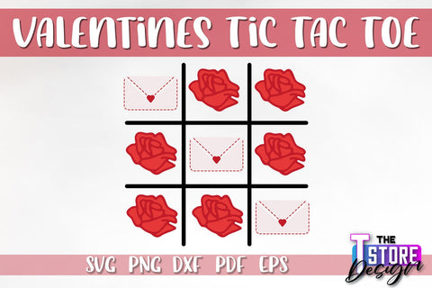 Valentines Tic Tac Toe SVG Bundle | Classic Game SVG Design | Game Print | SVG Files SVG The T Store Design 