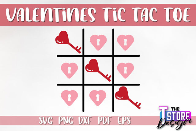 Valentines Tic Tac Toe SVG | Classic Game SVG Design | Game Print | SVG Files SVG The T Store Design 