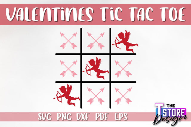 Valentines Tic Tac Toe SVG | Classic Game SVG Design | Game Print | SVG Files SVG The T Store Design 
