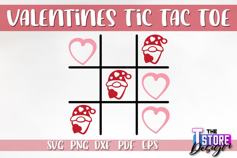 Valentines Tic Tac Toe SVG | Classic Game SVG Design | Game Print | SVG Files SVG The T Store Design 