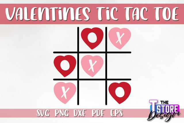 Valentines Tic Tac Toe SVG | Classic Game SVG Design | Game Print | SVG Files SVG The T Store Design 
