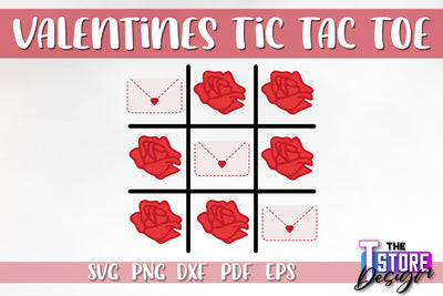 Valentines Tic Tac Toe SVG | Classic Game SVG Design | Game Print | SVG Files SVG The T Store Design 