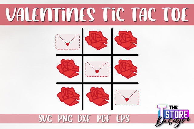 Valentines Tic Tac Toe SVG | Classic Game SVG Design | Game Print | SVG Files SVG The T Store Design 