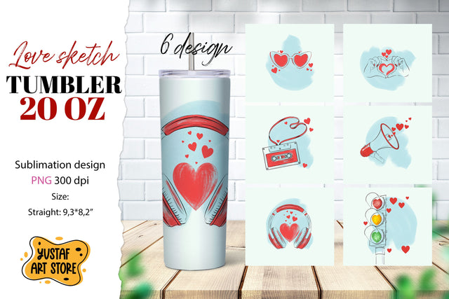 Valentine's tumbler. Love tumbler bundle Sublimation Yustaf Art Store 