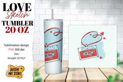 Valentine's tumbler. Love tumbler wrap Sublimation Yustaf Art Store 