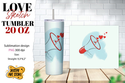 Valentine's tumbler. Love tumbler wrap Sublimation Yustaf Art Store 