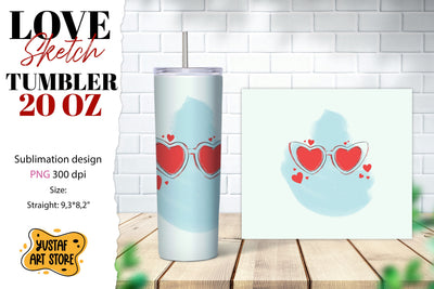 Valentine's tumbler. Love tumbler wrap Sublimation Yustaf Art Store 