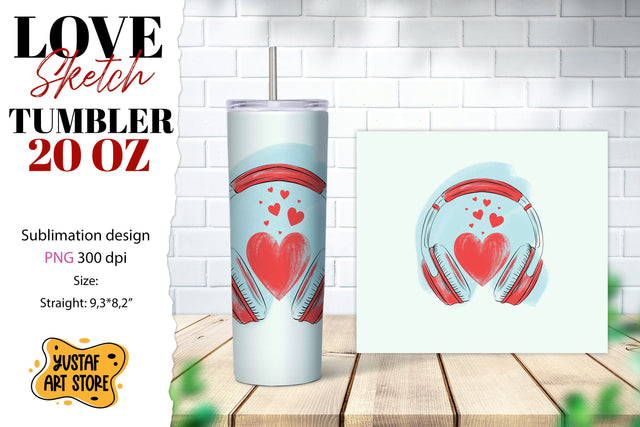 Valentine's tumbler. Love tumbler wrap Sublimation Yustaf Art Store 