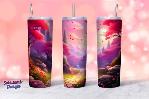 Valentines Tumbler Wrap Bundle Designs | Valentine's Background 20oz Skinny Tumbler Wrap Sublimation Sublimatiz Designs 