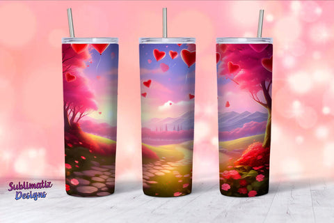 Valentines Tumbler Wrap Bundle Designs | Valentine's Background 20oz Skinny Tumbler Wrap Sublimation Sublimatiz Designs 