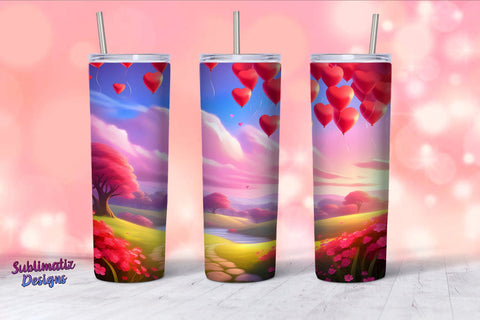 Valentines Tumbler Wrap Bundle Designs | Valentine's Background 20oz Skinny Tumbler Wrap Sublimation Sublimatiz Designs 