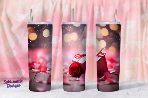 Valentines Tumbler Wrap Design | Valentine's Background 20oz Skinny Tumbler Wrap Sublimation Sublimatiz Designs 
