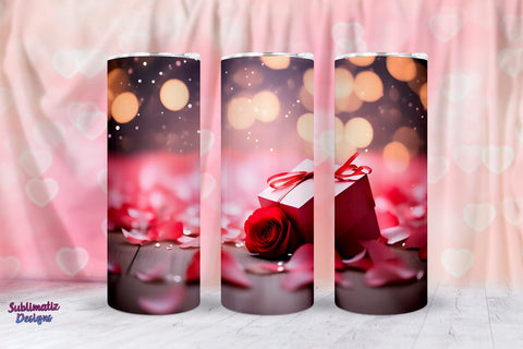 Valentines Tumbler Wrap Design | Valentine's Background 20oz Skinny Tumbler Wrap Sublimation Sublimatiz Designs 