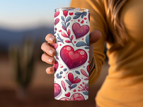 Valentine's Tumbler wrap, Hearts Doodle Pattern wrap png Sublimation Luvleigh Digitals 