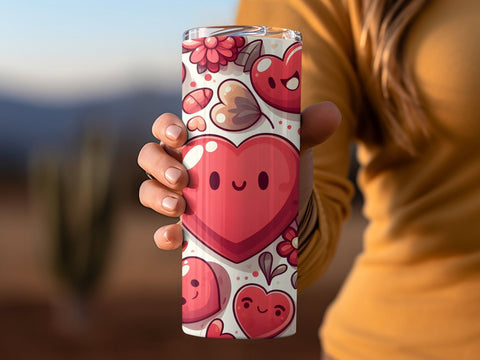 Valentine's Tumbler wrap, Hearts Doodle Pattern wrap png Sublimation Luvleigh Digitals 