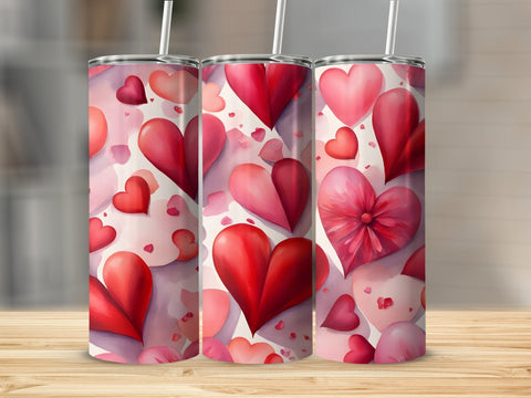 Valentine's Tumbler wrap, Hearts Pattern wrap png Sublimation Luvleigh Digitals 