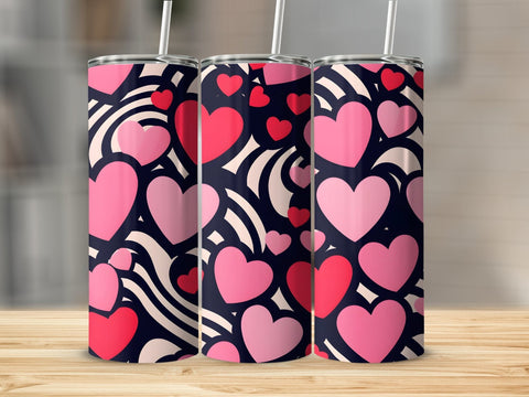 Valentine's Tumbler wrap, Hearts Pattern wrap png Sublimation Luvleigh Digitals 