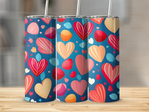 Valentine's Tumbler wrap, Hearts Pattern wrap png Sublimation Luvleigh Digitals 