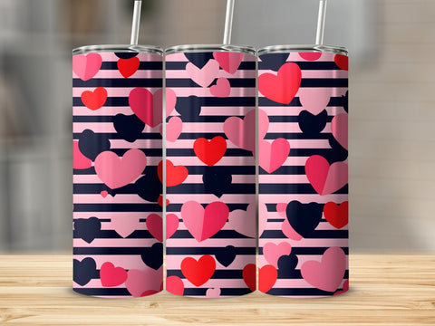 Valentine's Tumbler wrap, Hearts Pattern wrap png Sublimation Luvleigh Digitals 