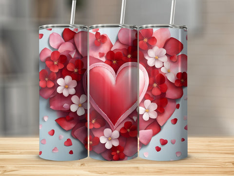 Valentine's Tumbler wrap, Hearts Pattern wrap png Sublimation Luvleigh Digitals 
