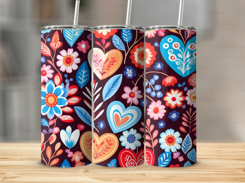 Valentine's Tumbler wrap, Hearts Pattern wrap png Sublimation Luvleigh Digitals 