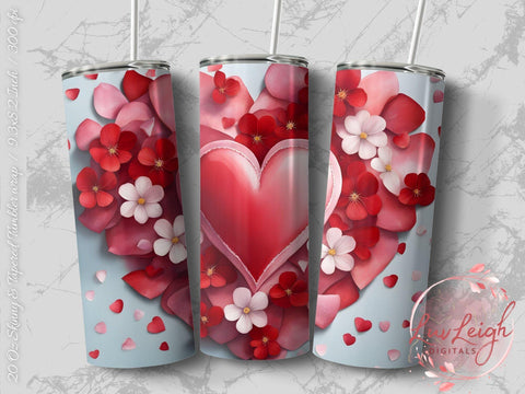 Valentine's Tumbler wrap, Hearts Pattern wrap png Sublimation Luvleigh Digitals 