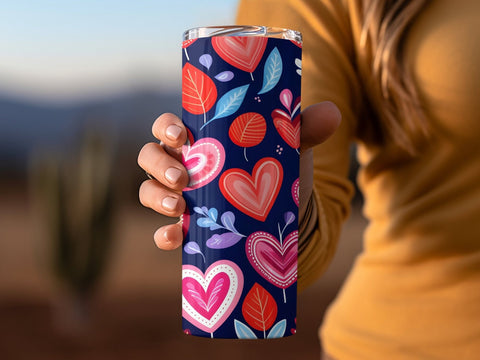 Valentine's Tumbler wrap, Hearts Pattern wrap png Sublimation Luvleigh Digitals 