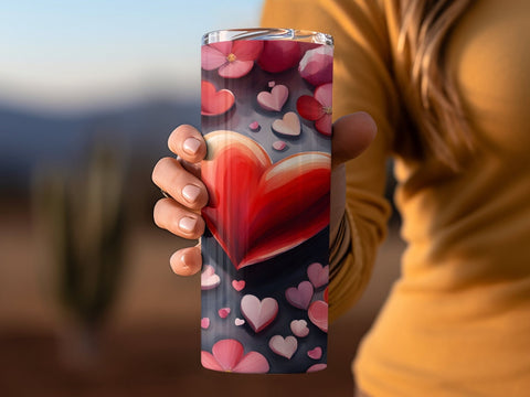 Valentine's Tumbler wrap, Hearts Pattern wrap png Sublimation Luvleigh Digitals 