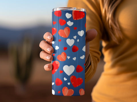 Valentine's Tumbler wrap, Hearts Pattern wrap png Sublimation Luvleigh Digitals 