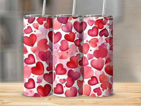 Valentine's Tumbler wrap, Hearts Pattern wrap png Sublimation Luvleigh Digitals 