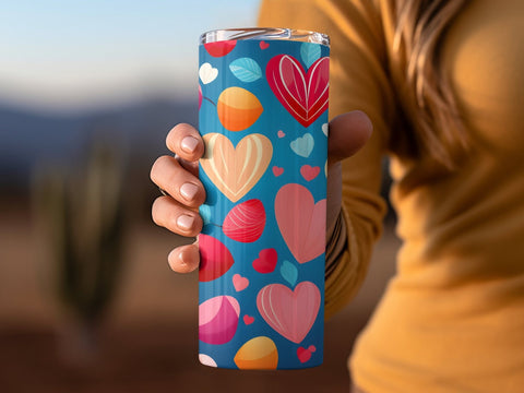 Valentine's Tumbler wrap, Hearts Pattern wrap png Sublimation Luvleigh Digitals 