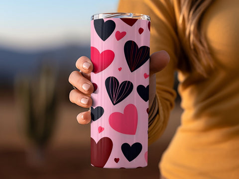 Valentine's Tumbler wrap, Hearts Pattern wrap png Sublimation Luvleigh Digitals 
