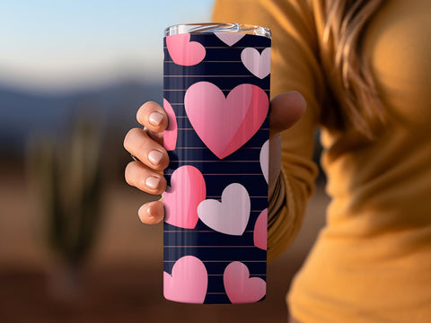 Valentine's Tumbler wrap, Hearts Pattern wrap png Sublimation Luvleigh Digitals 