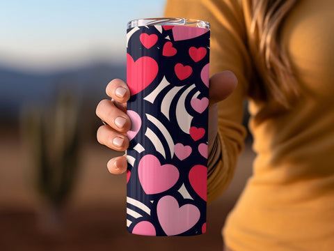 Valentine's Tumbler wrap, Hearts Pattern wrap png Sublimation Luvleigh Digitals 