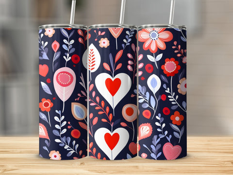 Valentine's Tumbler wrap, Hearts Pattern wrap png Sublimation Luvleigh Digitals 