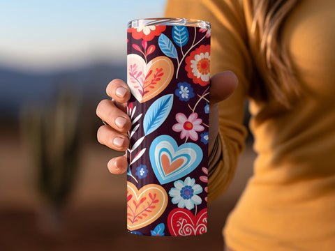 Valentine's Tumbler wrap, Hearts Pattern wrap png Sublimation Luvleigh Digitals 