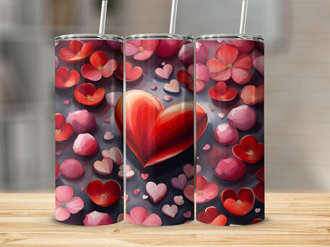 Valentine's Tumbler wrap, Hearts Pattern wrap png Sublimation Luvleigh Digitals 