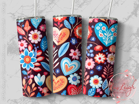 Valentine's Tumbler wrap, Hearts Pattern wrap png Sublimation Luvleigh Digitals 