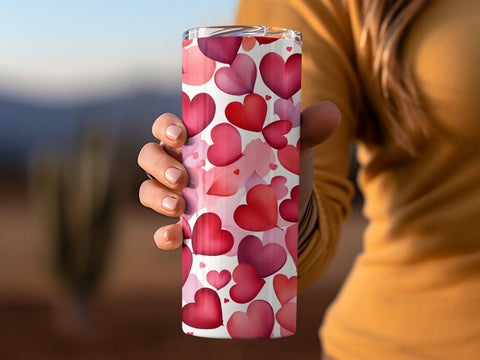 Valentine's Tumbler wrap, Hearts Pattern wrap png Sublimation Luvleigh Digitals 
