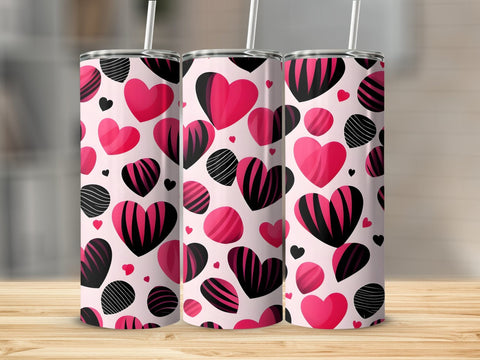 Valentine's Tumbler wrap, Hearts Pattern wrap png Sublimation Luvleigh Digitals 