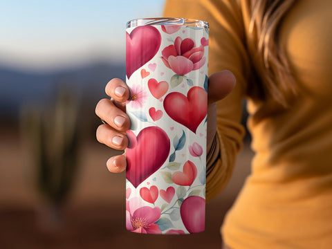 Valentine's Tumbler wrap, Hearts Pattern wrap png Sublimation Luvleigh Digitals 