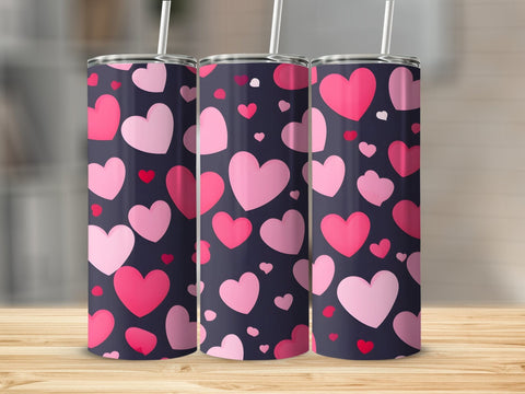 Valentine's Tumbler wrap, Hearts Pattern wrap png Sublimation Luvleigh Digitals 