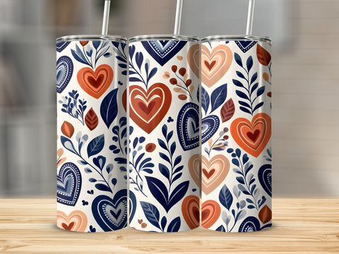 Valentine's Tumbler wrap, Hearts Pattern wrap png Sublimation Luvleigh Digitals 