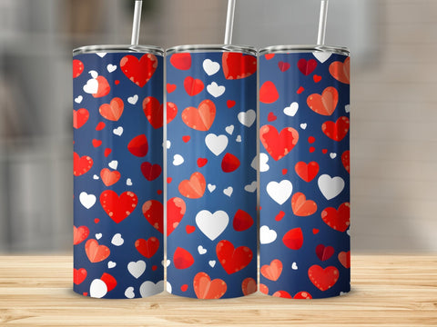 Valentine's Tumbler wrap, Hearts Pattern wrap png Sublimation Luvleigh Digitals 