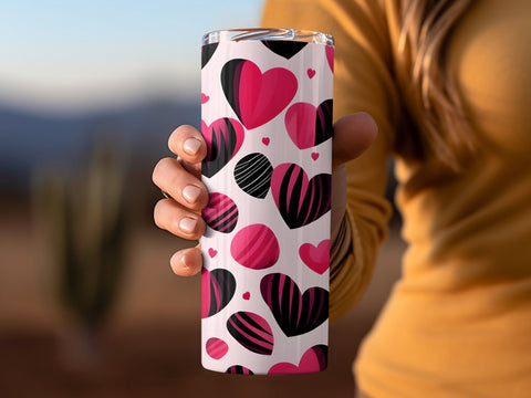Valentine's Tumbler wrap, Hearts Pattern wrap png Sublimation Luvleigh Digitals 