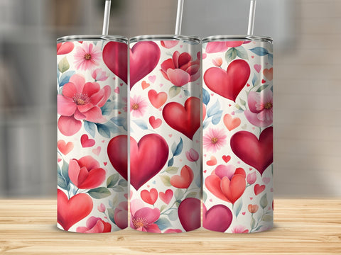 Valentine's Tumbler wrap, Hearts Pattern wrap png Sublimation Luvleigh Digitals 